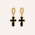 Cross earrings - black