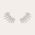 Crystal Wing Earrings - silver
