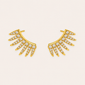 Crystal Wing Earrings - gold