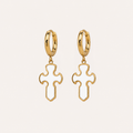 Cross earrings - white